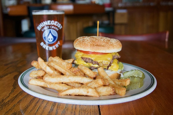 Cheeseburger and fries at Mt. Adams Bar & Grill in Cincinnati, OH